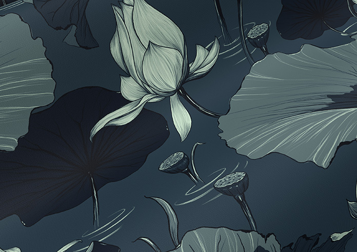Lotus, Denim - Roller Blind - Image 4